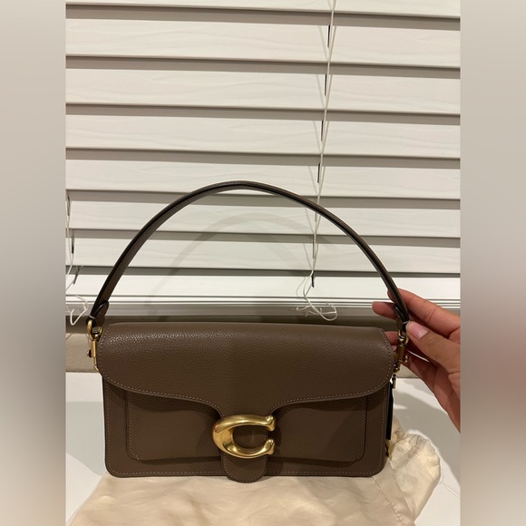 COACH Tabby Shoulder Bag 26 Polished Pebble Leather Brass/Dark Stone NWOT - Picture 7 of 14